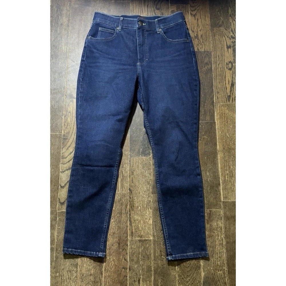 Lee Women's Blue Medium Wash Straight Leg Jeans Stretch Size 8